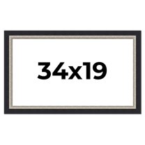 34x19 Frame Black Real Wood Picture Frame Width 2.25 Inches | Interior Frame Depth 0.5 Inches |