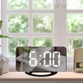 thumbnail image 3 of Reloj despertador Baoblaze Digital Superficie de espejo Relojes LED reloj de alarma digital, 3 of 7