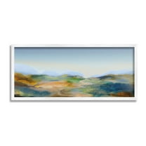 Stupell Industries Mountains with Winding Path Landscape Painting White Framed Art Print Wall Art, 24 x 10