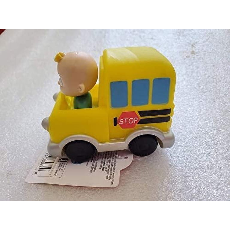 CoComelon JJ School Bus Mini Vehicle Toy - Freewheeling Car With Built-In JJ Figure For Toddlers