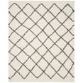 thumbnail image 5 of SAFAVIEH Dallas Jerrie Geometric Shag Area Rug, Ivory/Dark Grey, 6' x 9', 5 of 8