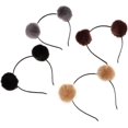 thumbnail image 1 of piezas de diadema con pompones, diadema peluda, diadema con bola de pompones, diadema con bola de pelo para mujer, 1 of 5