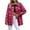 Hot Pink, variant on Womens Plus Size Flannel Plaid Shirts Roll Up Long Sleeve Casual Collared Button Down Shacket Jacket Shirt Loose Blouse Top with Pockets White XXL