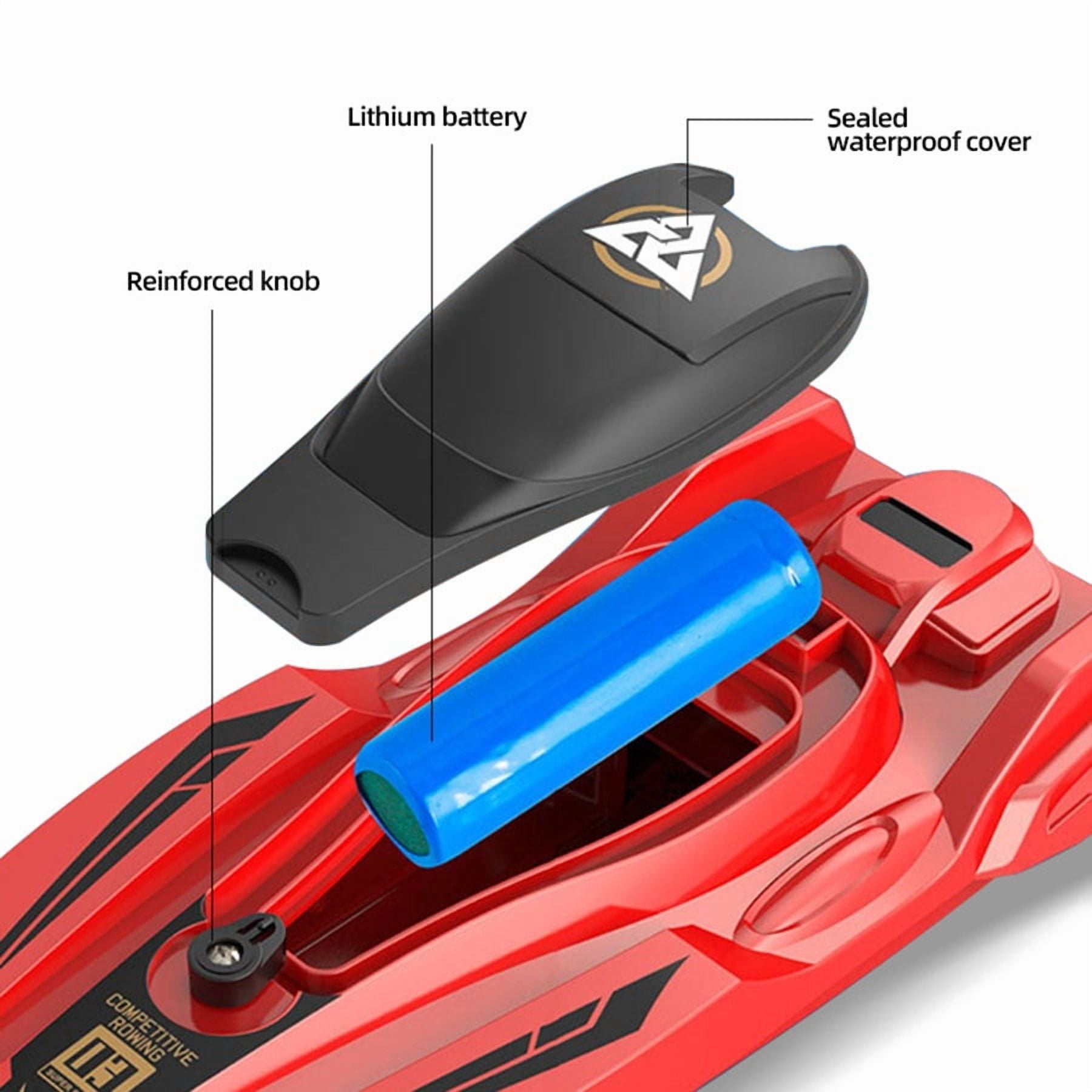 High-Speed RC Boat, Funtogether Toys, 25km/h with Dual Motors, 2.4GHz Waterproof Racer for Pools & Lakes