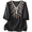 Black #22, variant on Boho Shirts Womens V Neck Linen Tops 2026 Summer 3/4 Length Sleeve Vacation T Shirts Solid Oversized Plus Size Retro Tunic White 2XL