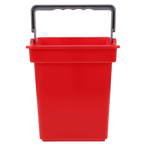 LEORX Portable Red Plastic Bucket with Handle for Water Storage and Cleaning