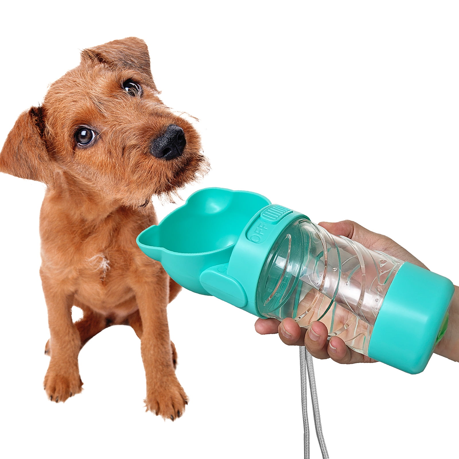 NAMSAN Dog Water Bottle 350ML Portable Dog Drinking Bottle with 200g Dog Food Container and Dog
