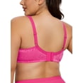 thumbnail image 3 of Deyllo Women Plus Size Full Coverag Bras Non Padded Comfort Wireless Rose Red Minimizer Bra Clothes Size 46C, 3 of 5