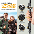 thumbnail image 2 of 100% Carbon Fiber Trekking Poles by USA Brand - Ultra Strong Lightweight Collapsible Hiking Poles with Cork and EVA Foam Grips & Quick Adjustable Flip Locks, 2 of 6