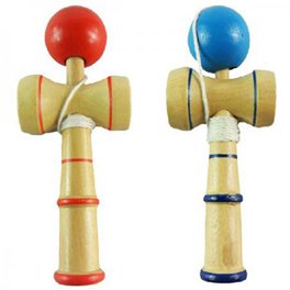 Kendama Classique En Bois – Jeu D'adresse Japonais Avec Balle Bleue, Jouet éducatif Pour La Coordination