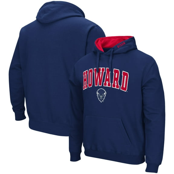 Men's Colosseum Navy Howard Bison Arch & Logo Hoodie