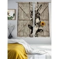 thumbnail image 3 of Funny Farm Animals Sheer Curtains 72 Inch Length 2 Panels Set Window Treatments, Vintage Barn Brown Sunflowers Rod Pocket Semi Curtains for Living Room/Bedroom/Kitchen Décor, 104"W x 72"L, 3 of 7