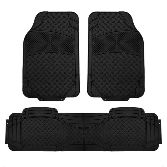 FH Group Universal Fit Trimmable Rubber Car Floor Mats for Car Auto Sedan SUV Van, Full Set