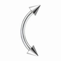 Titanium Alloy Curved Barbells Eyebrow Rings with Spikes Stainless Steel color 3mm Rod Length: 10mm