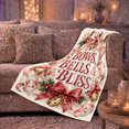 thumbnail image 6 of Bows Bells Bliss Retro Christmas, Festive Holiday Scene, Warm Flannel Blanket for Living Room and Reading Nook with Detailed Artwork, Art Lovers Christmas Gift, Festive Home Decor, 6 of 9