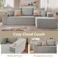 thumbnail image 7 of Tmjmj 107" Boneless L-Shaped Cloud Sectional Sofa with Chaise, Modern ModularCorduroy Deep Seat Couch Gray, 7 of 7