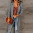 thumbnail image 2 of Lindreshi Shackets for Women 2023 with Pockets Women's Fashion Top Cardigan Pocket Medium and Long Term Outwear Long Sleeve Coat, 2 of 7