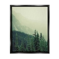Overlooking Mountains Nature Landscape Photograph Jet Black Framed Art Print Wall Art