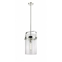 Innovations Lighting  Pilaster - 1 Light 8" Stem Hung Pendant Polished Nickel/Seedy