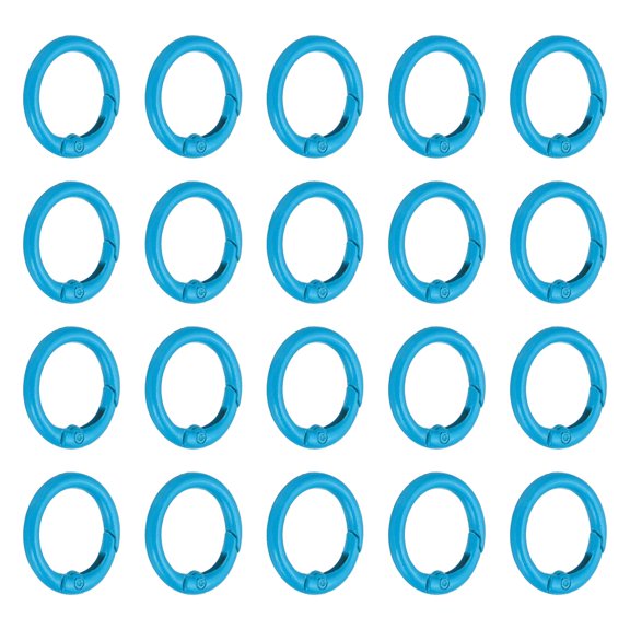 1 in Spring O Ring, 50pcs O Ring Clip Keyring Clip Purse Clips Trigger Buckle Circle Metal Binder Snap Round for Handbags Straps Purse Shoulder Bag Hook Keychain, Lake Blue