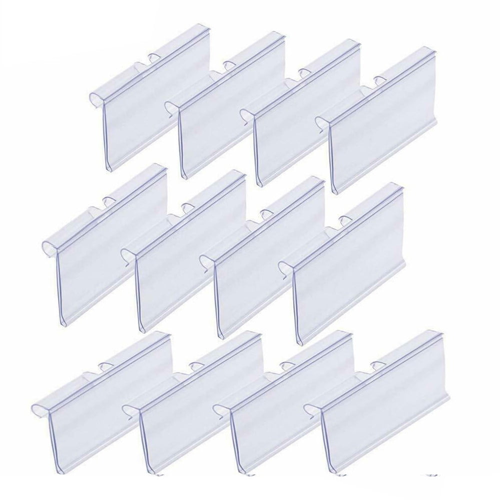 Pack of 50 Wire Basket Plastic Label Holder Clip On 2" x 1.25" 