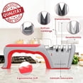 thumbnail image 3 of Manual Knife Sharpener Knife Sharpener , 4 Levels, 2 Tungsten Steel For Coarse Sharpening And Scissor Sharpening, Diamond Fine Sharpening, Special Ceramic Precision Sharpening Red, 3 of 6