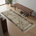 thumbnail image 6 of Hallway Runner Rug 2'x 6', Farmhouse Wood Grain Reversible Washable Rug with Tassels, Vintage Country Barn Gate Brown Decorative Modern Soft Carpet Mat for Living Room, Kitchen, Dining Room, 6 of 9