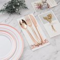 thumbnail image 6 of 175PCS Rose Gold Disposable Dinnerware Set for 25 Guests, Plastic Plates for Party, Wedding, Christmas, Include: 50 Plastic Plates, 25 Rose Gold Silverware, 25 Cups, 25 Napkins, 6 of 6