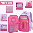 thumbnail image 4 of BUTIED Cute Butterfly Backpacks Wide Clamshell Opening Bookbag with Reflective Strips & Multiple Pockets, Waterproof Durable Daypack, 4 of 9