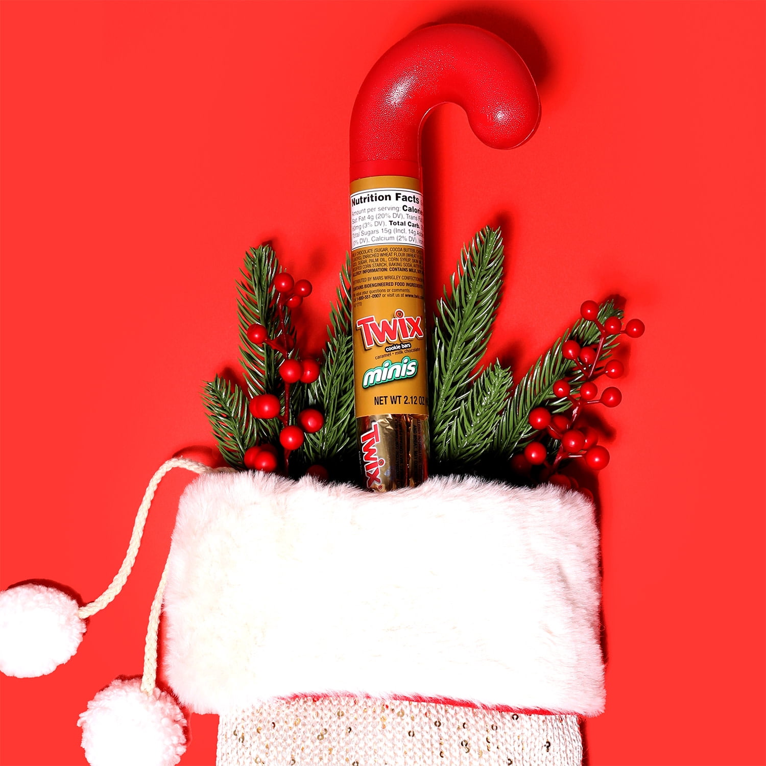 (3 pack) Twix Minis Chocolate Bars Christmas Candy Cane - 2.12 oz