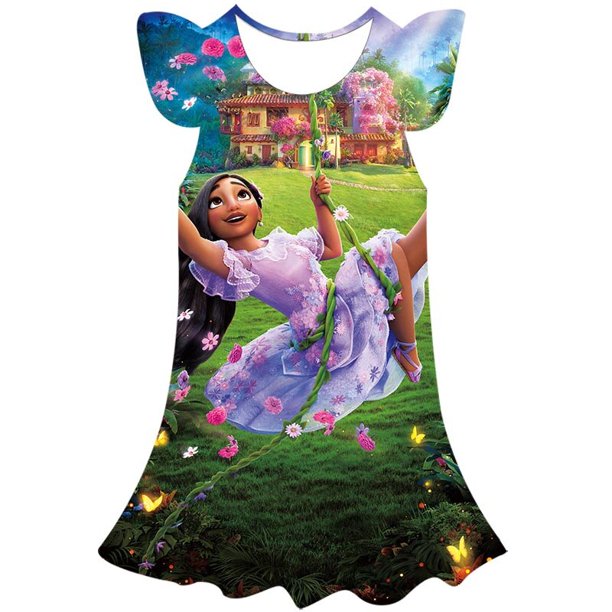 Niñas dibujos animados magia casa completa princesa disfraz vestido niños verano magia casa completa princesa niños fiesta de cumpleaños ropa 10T Gao Jinjia LED