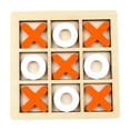 thumbnail image 4 of Juego familiar de rompecabezas de tres en raya de madera, juguete de mesa XO clásico para adultos en interiores y exteriores. naranja y blanco, 4 of 9