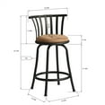 thumbnail image 7 of Swivel Counter Height Bar Stools Set of 2, 24'' Swivel Seat Dining Chairs with Padded Seat & Footrest, Vintage High Bar Stool with Metal Frame for Kitchen Restaurant, 15.20"Lx15.20''Wx32.70"H, Brown, 7 of 7