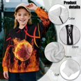 thumbnail image 6 of Uorisanigo Kids Sweatshirt Girls Soft Half Zip Pullover Sweatshirt Oversized Fire Basketball Print Long Sleeve Sweaters No Hood Quarter Zipper Hoodies Fall Spring Outfits Clothes, 6 of 7