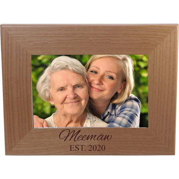 Meemaw Established Est. 2020 Engraved Alder Wood Picture Frame