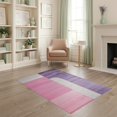 thumbnail image 2 of ODIKA Fluffy Purple Shape Minimalist Spotted Tone Block Pink Furry for Dorm Room, Small Living Apartment, Stain Resistant Low Profile, 2 of 7