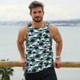 thumbnail image 6 of Pofeuu Angry Shark Print Men's Workout Tank Tops Sleeveless Muscle Gym Shirt Quick Dry-3X-Large, 6 of 7