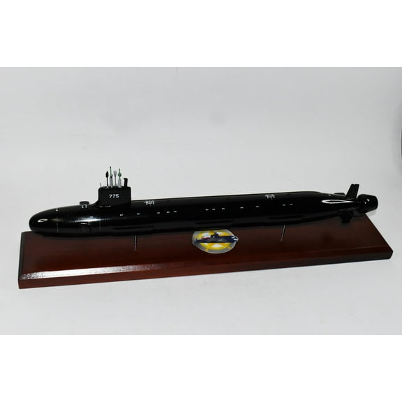 USS Texas (SSN-775) Submarine Model, US Navy, 20 Scale Model, Mahogany, Virginia Class Block I