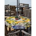 thumbnail image 2 of Outdoor Tablecloth with Umbrella Hole for Patio/Picnic/Party/Camping, Summer Lemons Waterproof Table Cloth Round Cover Washable, Vintage Yellow Fruit Flower Blue Ethnic Plaid (Dia 54"), 2 of 9