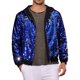 thumbnail image 1 of Chaqueta de lentejuelas INSPIRE CHIC para hombre, de manga larga, con cremallera, chaqueta con lentejuelas brillantes metálicas, talla XL, azul, 1 of 5
