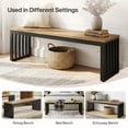 thumbnail image 5 of Finmind End of Bed  Bench, 47 inch  Industrial Indoor Bench for Entryway, Foyer, Bedroom, Living Room, Brown & Black, 5 of 11
