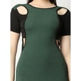 thumbnail image 3 of PRETTIFY Women's Half Sleeve Round Neck Bodycon Casual Midi Dress, 3 of 5