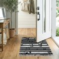 thumbnail image 2 of ODIKA 2'x3' Washable Throw Rug Gothic Skull Ghost Vintage Horror Stripes Faces Spooky Detail for Hallway, Study Room, Non-Slip Low Profile, Flatwoven, 2 of 7
