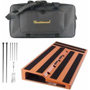 Guitar Pedal Board Case with Carry Bag, ABS Pedalboard 22'' x 11'', Built-in Power Supply Storage, Includes Mounting Accessories for Punk Funk Musicians, Orange$$Music