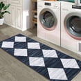 thumbnail image 4 of Garvee 2'x6' Geometric Runner Rug, Washable Rug Low Pile Print Indoor Area Rug for Living Room Bedroom Dining Room,Modern Non-Slip Carpet,Dark Blue, 4 of 9
