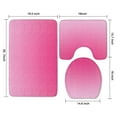 thumbnail image 3 of Pink Gradient Leopard Print Bathroom Rugs Sets 3 Piece,Toilet Cover Set,Absorbent Non Slip Bathroom Mats Sets with U-Shaped Contour Rug Toilet Rug Set, 3 of 5