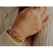 Tiger's Eye Bracelet - 8mm Beaded Stretch Bracelet and Healing Stones