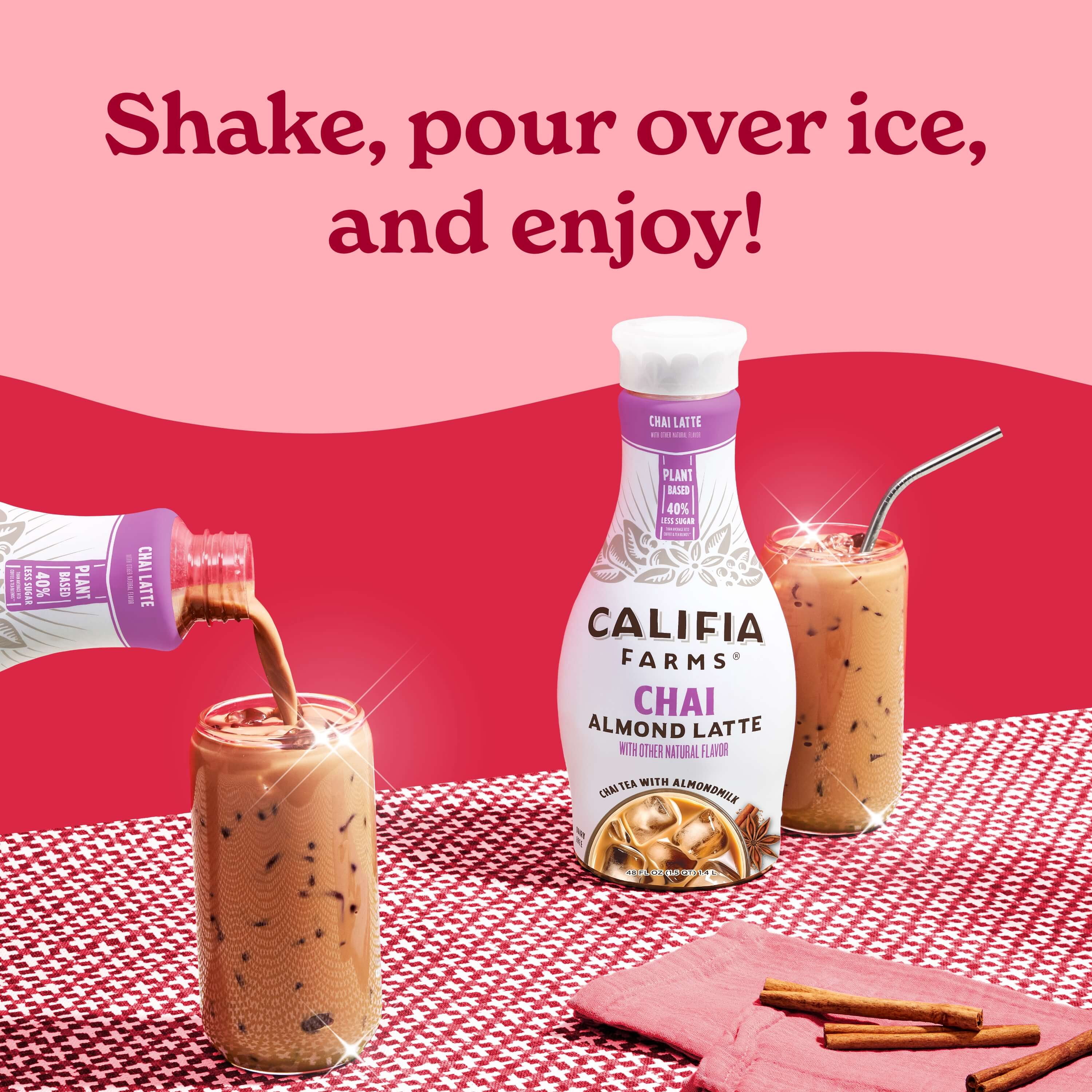 Califia Farms, Dairy and Soy Free, Chai Tea Almond Latte, 48 fl oz Bottle