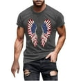 thumbnail image 3 of Jinhomg Summer Tee Shirts for Men 2025 Fancy American Flag Patriotic T-Shirt Big And Tall Comfy Short Sleeve Crew Neck Tops Male Casual Daily Wear Dark Gray L, 3 of 6
