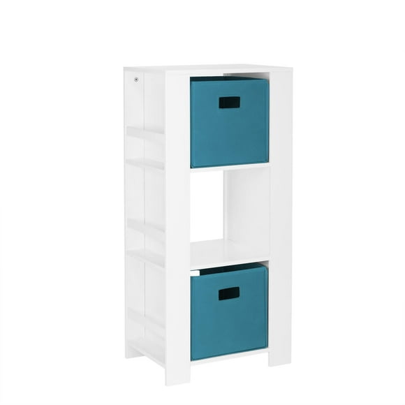 RiverRidge® Home Book Nook Collection Cubby Tour de rangement avec étagères en blanc pour enfants avec bacs 2 pièces